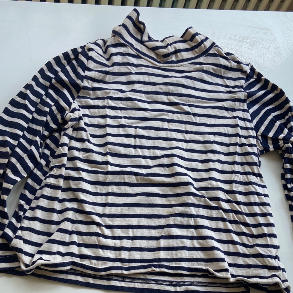 Madewell Navy and White Striped Tee